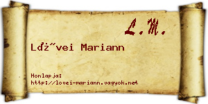 Lövei Mariann névjegykártya