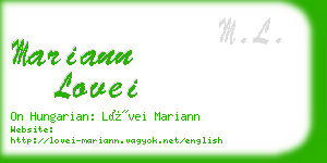 mariann lovei business card